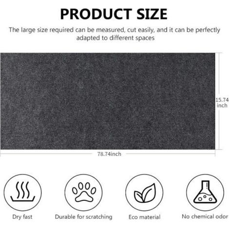 Tapis Griffoir Mural Autocollant, Griffoir Chat Canapé 200 Cm X 40 Cm, DIY Grattoir Chat Canapé, Protège Les Murs (1 PièCe)-wj
