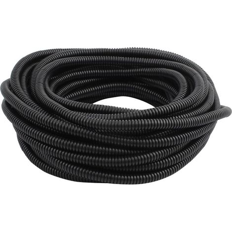 Schwarzer Kunststoff 6,5 mm x 10 mm, flexible, gewellter Schlauchschlauch 11,8 m Länge (1/2)