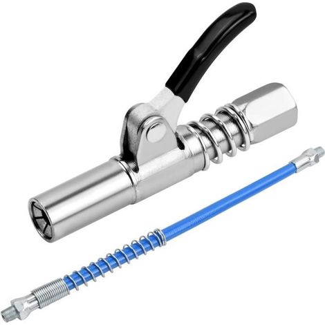 Embout Pompe a Graisse avec Tuyau, M6-M14 Buse à Huile Applicable Coupleur Rapide pour Pistolet à Graisse Raccord (1/4)