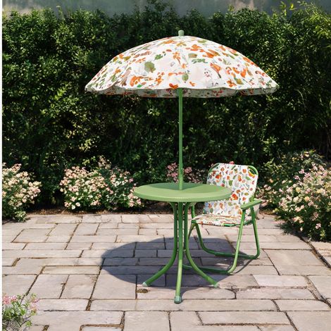 Ensemble table et chaises enfant pliable vert 49,5 x 49,5 x 50 cm (1/5)