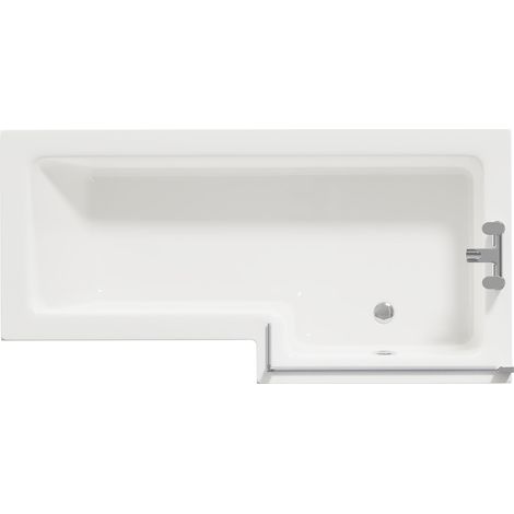 Wholesale Domestic Loire 1700mm Right Hand L Shaped Shower Bath with Bath Screen and Gloss White Front and End Bath Panel (1/5)