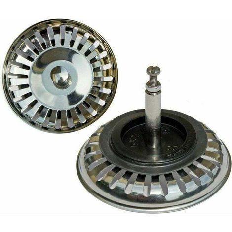 Bonde de lavabo universelle à panier 80 mm – Acier inoxydable – Compatible éviers commande excentrique – Hauteur réglable 65-85 mm