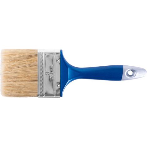 Pinceau Strend Pro JB005, 3", plat, pour peinture, soies naturelles, manche en PVC