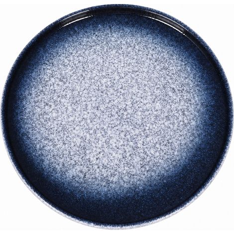Assiette japonaise à bord arrondi 10 pouces, décor bleu saphir