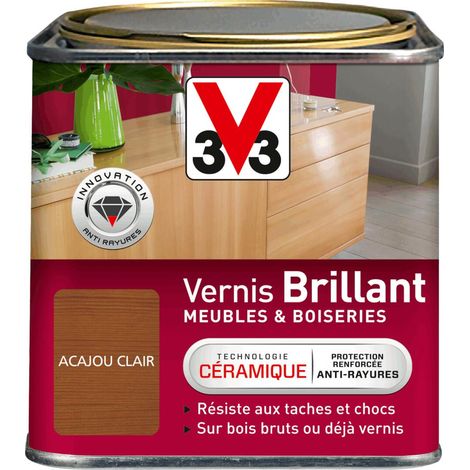Vernis intérieur Meubles et boiseries V33 Acajou clair Brillant 0,5L