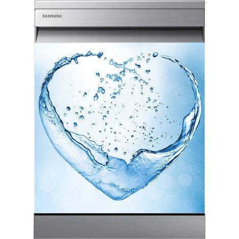 Stickers Lave vaisselle - Eau - 60x60 cm - Adhésif BRILLANT (1/2)