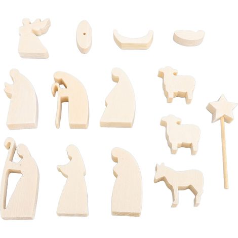 Nativity Set Easter Scene Wooden Decoration Resurrection Figurines Ornaments Countertop Decorative Crafts Accessories-KZQ (1/5)