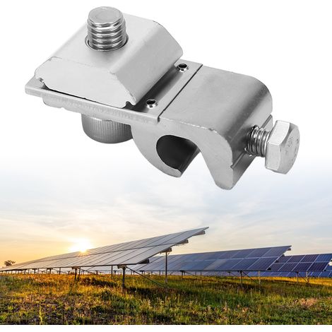 Erdungsanschlussklemme zum Blitzschutz von Photovoltaikanlagen, Montagezubehör für Photovoltaikanlagen, M6-Innensechskant-Erdungselement mit Montageblock (1/5)