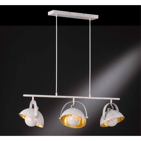Pendelleuchte Hängelampe Pendellampe Hängeleuchte Wohnzimmer Beleuchtung, 3 flammig, Metall, steingrau, 3x E14 Fassung, HxBxT: 150x94,8x20,8 cm, Wofi, 7019.03.50.8000 (1/5)