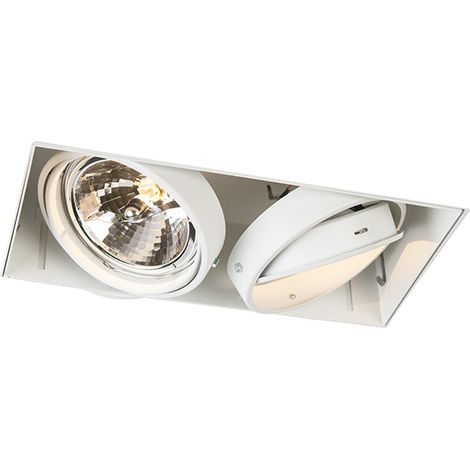 QAZQA Recessed Spotlight White Tiltable and Rotatable G53 AR111