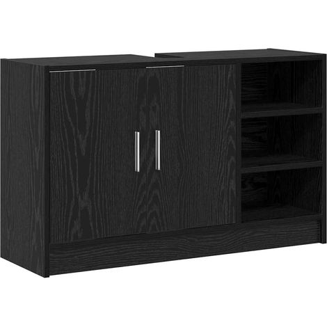 Maison Exclusive - Mobile da Bagno Rovere Nero 90 x 29 x 55 cm Legno multistrato
