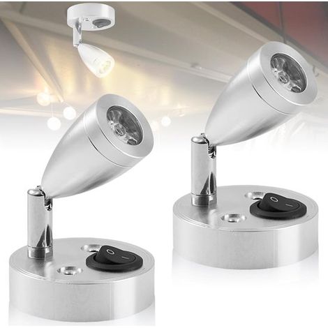 1 unidad, Lámpara de lectura LED, Lámpara de pared, Lámpara de lectura con luz cálida de 6000 K, Apta para leer (12 V, 3 W), color negro (1/5)