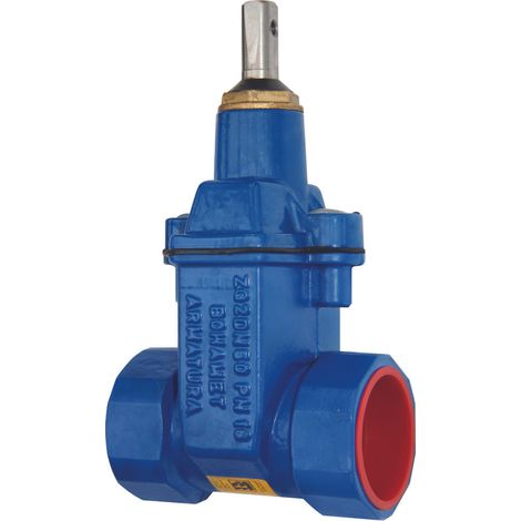 Vanne d'eau filetée ZG2 DN50 avec joint souple, PN16, fonte ductile GJS