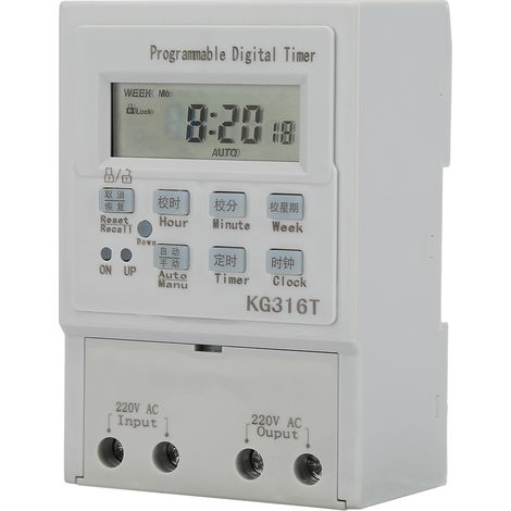 Mini interrupteur horaire AC 220V 1W 30A, programmateur numérique réglable, minuterie de contrôle automatique pour appareils électriques (1/5)