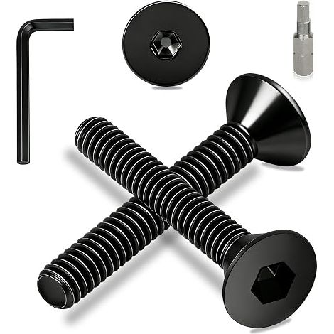 Vis Tete Fraisee Noir M5, 30 Pièces M5x30 mm Vis à Tête Plate Visserie Filetage Complet à Six Pans Creux DIN 7991/ISO 10642 Carbone pour Réparation de Meubles (1/5)