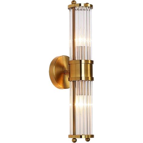 RHG Applique Murale Interieur Gold, Applique Rétro Couloir,Lampe Murale 2 x Douille E14 pour Chambre Coucher Cuisine Restaurant Café Couloir(Sans Ampoule) (1/5)