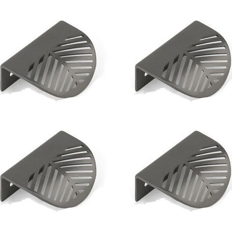 4pcs Leaf Shape Cabinet Pulls Black Brass Kitchen Furniture Handles Copper Door Drawer Pulls (1/5)