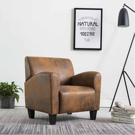 Sillón marrón 70x69x72 cm piel sintética