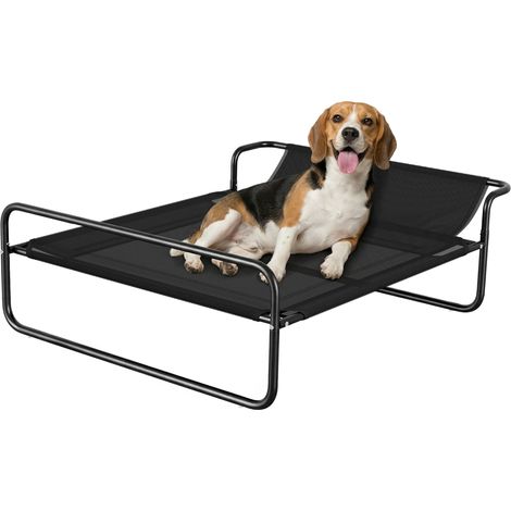 PawHut Brandina per Cani Piccoli Rialzato con Poggiatesta Interno/Esterno Nero