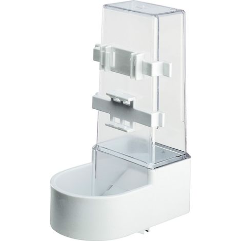 Ferplast Mangiatoia FPI 4518 Mangiatoia per uccelli per acqua e cibo con fissaggio esterno. Variante  - Misure: 11.6 x 13.7 x h 21.2 cm - Bianco