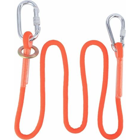 Longe de sécurité professionnelle en nylon avec crochet - Harnais d'escalade de protection contre les chutes haute résistance Corde de ceinture de sécurité pour travaux aériens de 1,6 m avec crochet (1/5)