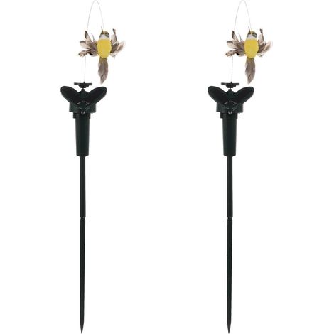 Solar Gartenstecker 2 Stück mit Lebensechten Federn