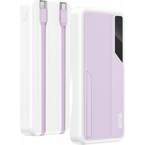Batterie externe de 10 000 mAh avec affichage numérique, charge rapide de 20 W, câble intégré, 3 ports de sortie USB et indicateur de puissance. (1/5)