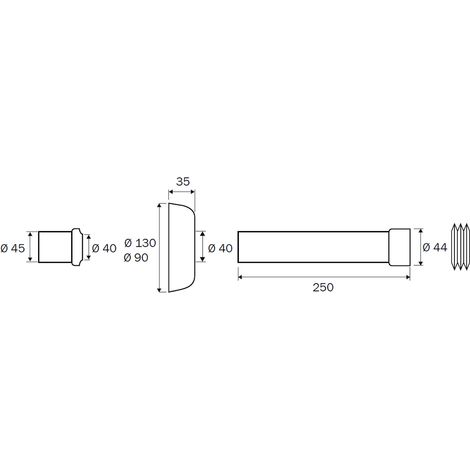 SCELTO DA DESIVERO Cannotto di allacc.telescopico l.250 bco codice prod: DSV12664