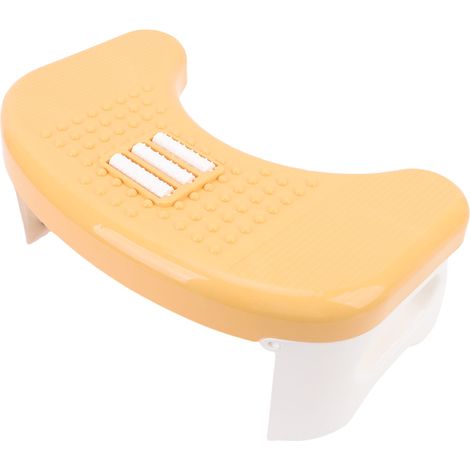 Tabouret de toilette pliable en plastique épais antidérapant, marchepied de salle de bain pour enfants et adultes, blanc et orange (1/5)