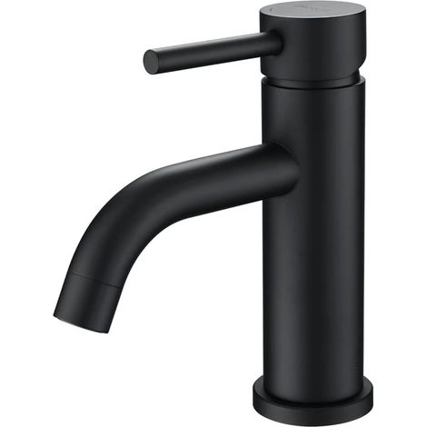Lavabo Mitigeur Salle De Bains Mitigeur Lavabo Robinet Chaud Froid Lavabo Robinet Noir Matt (1/5)