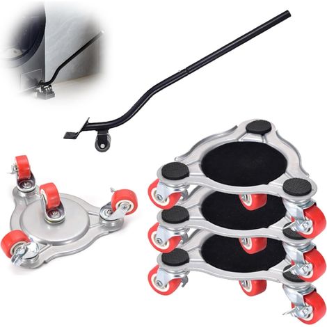 Kit de Déplacement de Meubles à roulettes, Chariot et Lève-Meubles Améliorés, roulettes Pivotantes à 360°, 400 kg, Patins Professionnels pour Canapé, Machine à Laver, Garde-Robe, Réfrigérateur, Piano