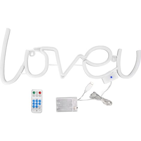 LOVEU Néon LED 18 touches, 8 modes, minuterie, télécommande, USB, décoration intérieure, 300 lm, blanc chaud + blanc (1/5)