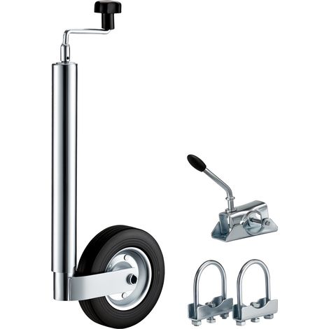Wiltec Servotimone con ruota 362 kg Ruotino per carrello appendice con supporto e morsetti (1/5)