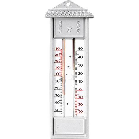 Thermomètre max-min sans mercure – Précision ±1°C – Plage de mesure -40 à 50°C – Pour jardin et extérieur – Herter (1/3)