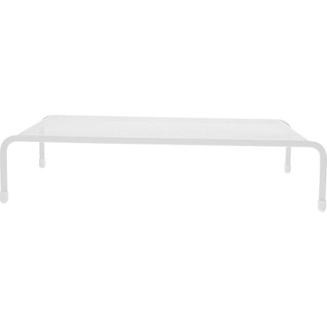 Support de rangement pour écran PC en fer blanc, support surélevé avec design épuré, installation rapide, adapté pour bureau professionnel (1/5)