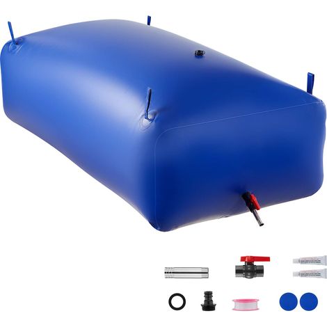 Mophorn Vejiga de Almacenamiento de Agua con Válvula 1000 L, Bolsa de Agua de PVC de Doble Capa 1000D, Portátil y Plegable, Resistente a Fugas, Ideal para Autocaravanas, Camiones, Azul
