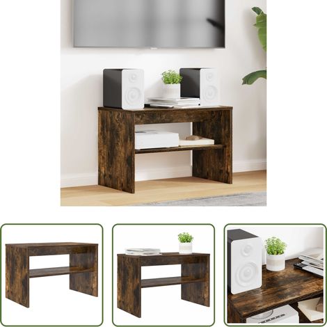 Rangement salon -  Meuble TV Chêne fumé 60 x 35 x 40 cm Bois d'ingénierie (1/5)