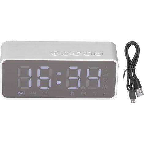 G50 Multifunktionaler Bluetooth-Wecker mit Lautsprecher, MP3-Player und kabellosem 5.0-Ladegerät fürs Büro – Weiß (1/5)