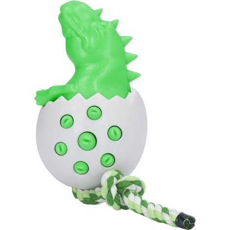 Dinosaurier-eierförmige Hundekauspielzeuge, bissfest, Hundezahnbürsten, grün (1/5)