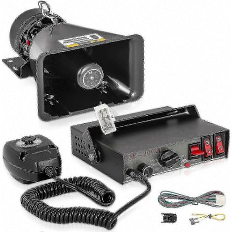 Compatible con alarmas para automóviles de 7 canales y 200 W, incluyendo sistemas de alarma para automóviles, camiones de bomberos y diversos vehículos con bocina y micrófono. (1105 wudi2331) (1/5)