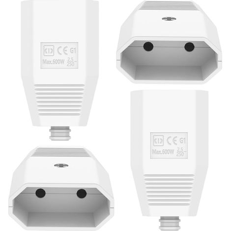 Prise Femelle Euro Couplage Schuko Plat 250V IP20, 4pcs Caoutchouc Prise Femelle, Connecteur Europe Fiche Plate à Contact de Protection, Convient à Utilisation Int (1/5)