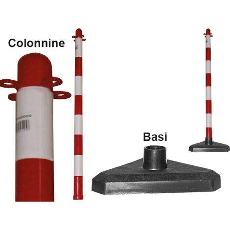 COLONNINE BIANCO/ROSSO CM.90 PER CATENE
