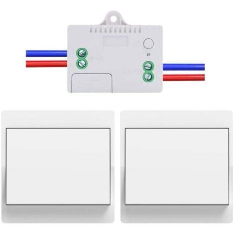 EU interrupteur sans fil sans piles Lot de 2 kit interrupteur sans fil autoalimente va et vient sans fil sans pile radio interrupteur a distance eclairage domestique (EU 1Gang 2V1 A) (1/4)