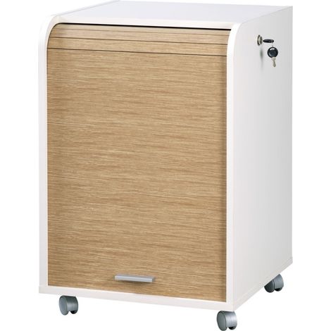 Caisson de Bureau Blanc Bicolore - Coloris: Chêne Naturel (1/4)