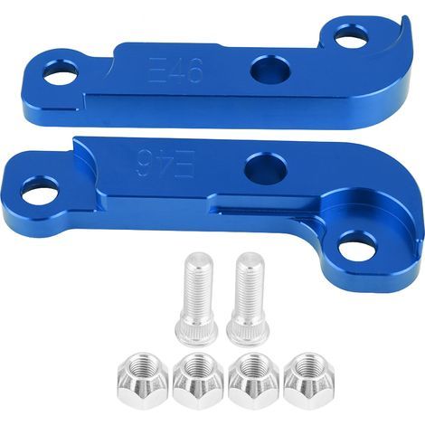 Power Tuning aluminum drift adapter kit increasing steering angle by 25% for BMW E46 M3 (blue) (1/5)