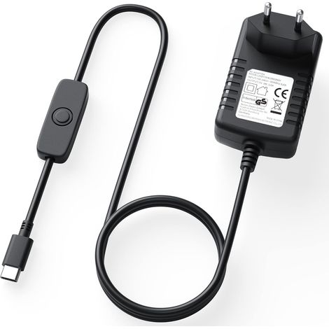 Chargeur USB C 5,1V 3A Type C Adaptateur Secteur pour Raspberry Pi 4 (1/5)