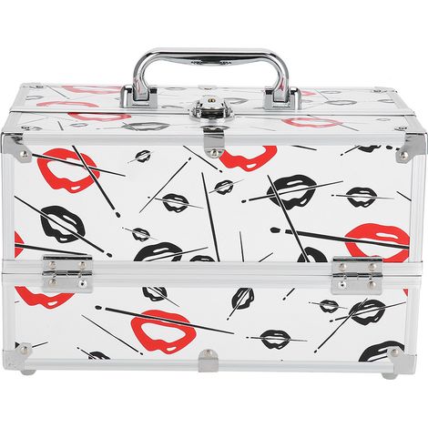 Coffret de rangement professionnel pour cosmétiques et bijoux, boîte de transport maquillage, organisateur portable taille M (1/5)