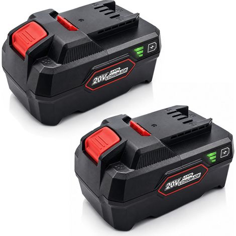 Lot de 2 Batterie 20V 5,0Ah pour PARKSIDE X 20V TEAM, compatible PAP 20 B3, PAPS 204 Akku Li-ion