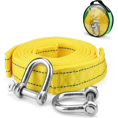 Abschleppseil 5 Tonnen 4M mit U-Haken und Tasche für PKW und Auto (1/5)