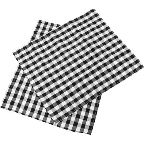 Rideau Cuisine à Carreaux Noir et Blanc en Polyester, Lot de 2 Pièces, Style Délicat et Décor Unique, Maison Salle de Bain (1/5)